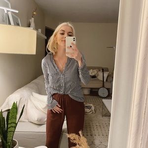 ZARA Striped Button Down Shirt